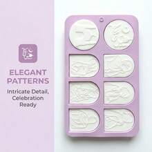 1pc 8-Cavity Oval Shaped Embossed Silicone Soap Mold, Suitable For Scented Soap, Handmade Soap, DIY Candle Making - Ma Zi - View 9