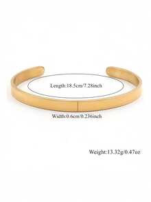 Znice 18K镀金304不锈钢手链，时尚简约304不锈钢男士手链，不褪色开口C形手链，派对节日情侣礼物 - 開口手鐲 - 查看 8