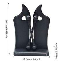 高碳钢厨房磨刀器 黑/银色 手动磨刀石 高硬度刀具磨刀机 厨师 - 彩色 - 查看 7