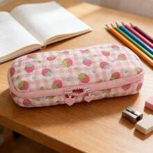 1个可爱草莓铅笔盒清新风格学生文具收纳袋笔袋 - 款式一 - 查看 7