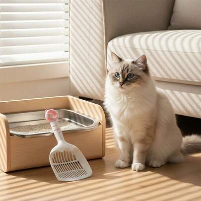 Cat Litter Scoop Large Litter Box Scooper With Cute Handle Poop Sifting Tool For Litter Box