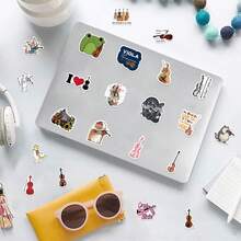 61pcs Violin Vinyl Stickers, Beautiful And Practical, Suitable For Scrapbooks, Diaries, Bumpers, Skateboards, Water Bottles, Helmets, Water Cups, Car Stickers, Etc. - Random - View 4