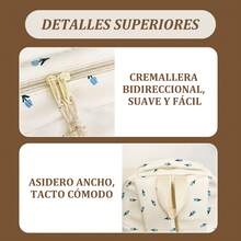 Mochila Escolar Blanca Kawaii con Estampado Orquídeas Azules y Peluche Oso para Mujer | Tela Duradera, Cremallera Bidireccional, Asidero Ancho, Reforzamiento Triangular, Bolsillos Organizados y Cinturón de Sujeción para Maletas | Ideal para Colegio, Viajes y Usos Cotidianos - Rosas - Ver 8