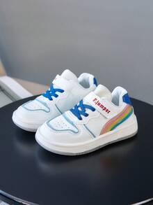 1 Pair Fashionable, Lightweight And Comfortable Children's Sports Shoes, Suitable For Indoor, Outdoor And School Wear - White - View 3