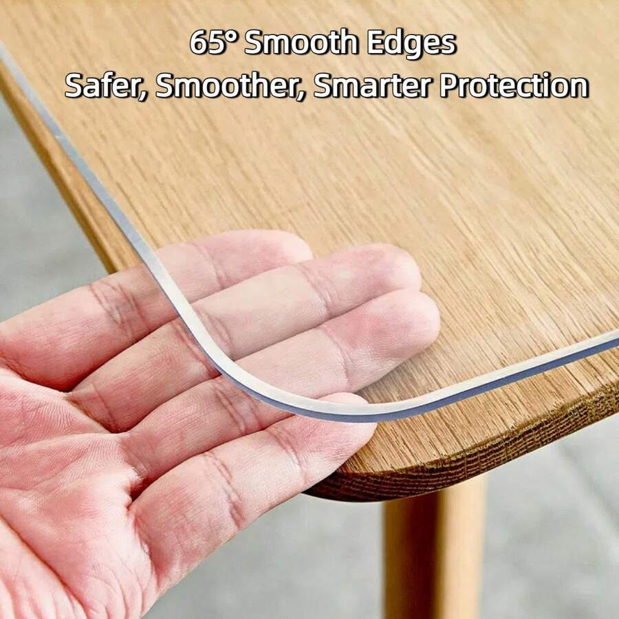 1.5mm Clear PVC Tablecloth Vinyl Oilcloth Waterproof Fabric Table Protector - Transparent - View 1