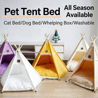 4-Season Enclosed Pet Tent, Cat Bed/Dog House, Warm & Washable, Suitable For Cats And Dogs