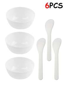 18/6件套面膜勺、面膜碗套装、搅拌棒、塑料涂抹刷、混合工具、刮刀、面膜棒。沙龙版。操作简便。 - 彩色 - 查看 8
