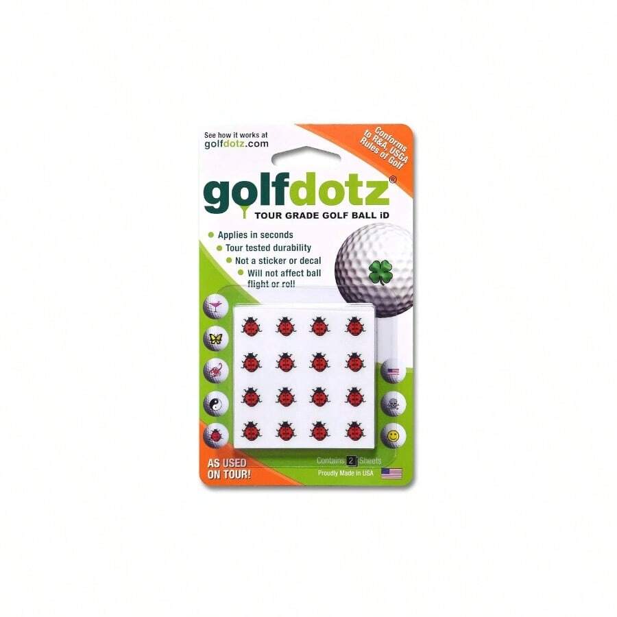 - USGA Rule Conforming Novelty Ball Markers, Ball Stickers Marking Balls, No More Smears From Stamps, Gifts Golfers, Dads, And Retirees, Creatures; 18 - 32 Count - Ladybug - View 1