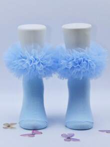 1 Pair Girls' Lace Ruffle Socks Fluffy Ruffle Baby Infant Princess Socks - Multicolor - View 11