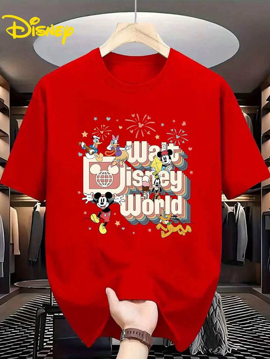 Authorized By Disney, Disney Toy Story Alien T-Shirt, Suitable For Everyday Street Wear, Necessary In Summer, A Gift For Disney Lovers. - 紅色 - 查看 1