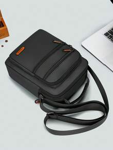 男女通用多层斜挎包，优雅女士手提包，手机钱包小方包，多口袋收纳休闲包，时尚钱包，尺寸20*25*9厘米，适合装手机、钱包、口红、卡包、化妆品等，也是送给朋友的绝佳礼物，是办公通勤、商务旅行和购物的理想之选。 - 黑色 - 查看 4