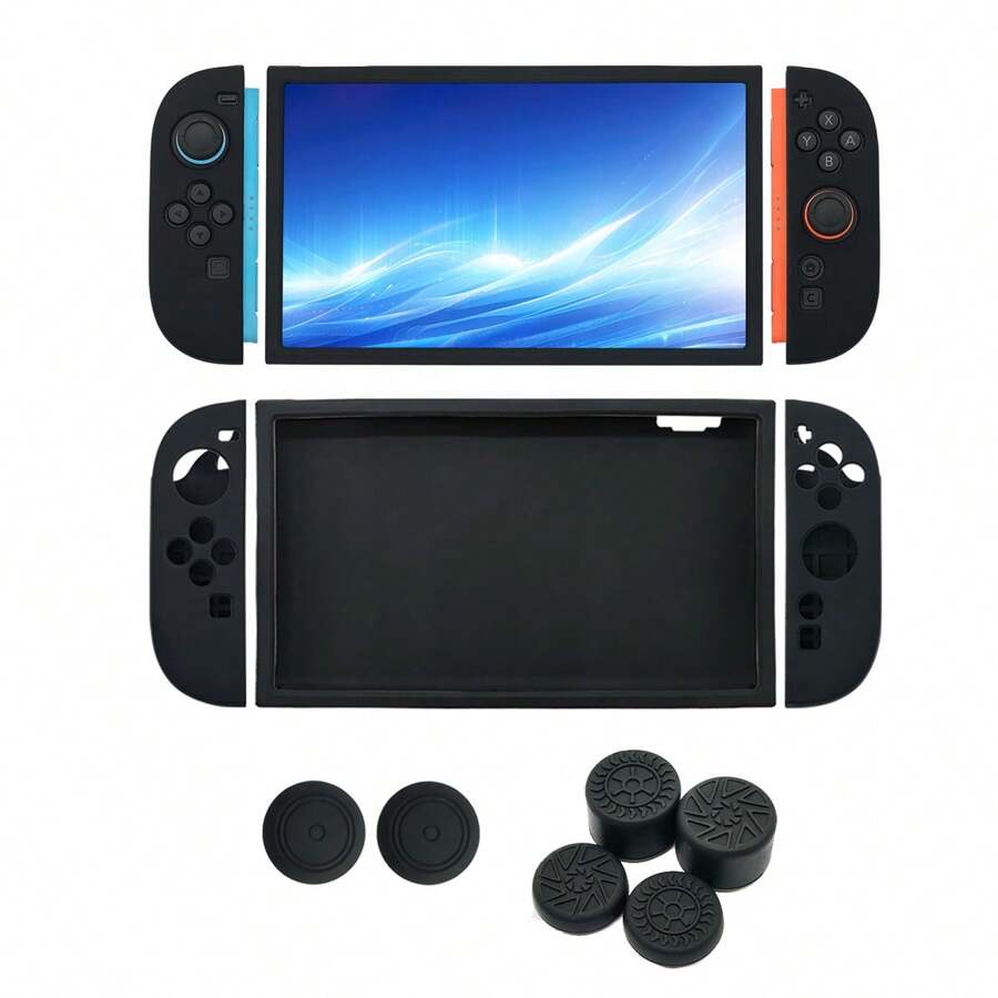 2 (2025) Accessories Set: 2pcs Left & Right Detachable Grip Covers, 1pc Console Protective Case, 6pcs Joystick Cap Covers, Anti-Pressure, Anti-Fall, Anti-Scratch, Enhance Gaming Experience - View 1
