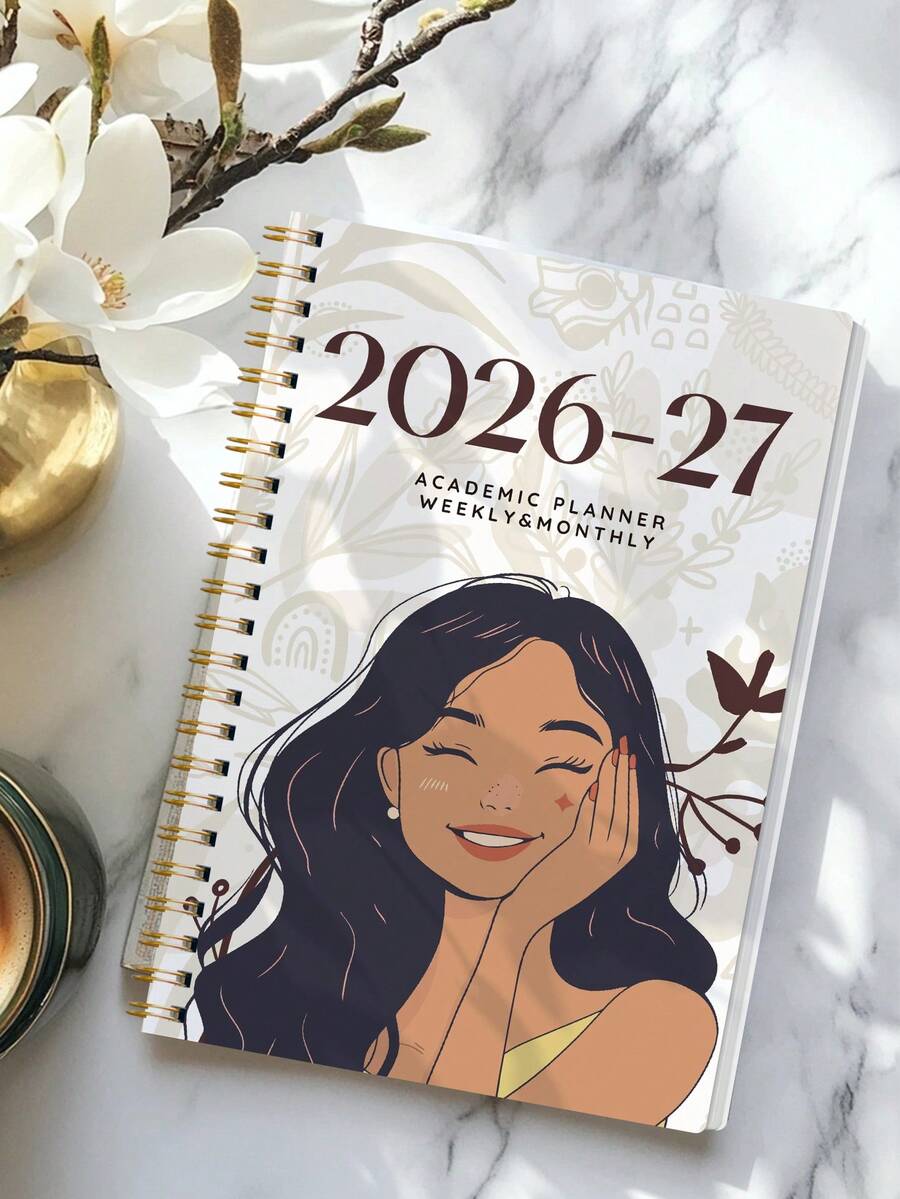 1本2026-2027学年周/月计划笔记本，2026年1月至2027年12月，5.7英寸 x 8英寸（A5尺寸），带笔记功能的月计划笔记本，防水封面，个人日记，办公学习用品
