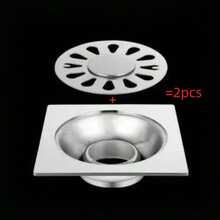 Gun Grey Floor Drain, High Flow Drainage, Bathroom Anti-Odor And Anti-Insect Floor Drain With Removable Cover And Deodorizing Core, Easy To Clean Hair And Debris, Avoid Frequent Unclogging. Standard Size Design Compatible With Most Pipes, Easy Installation For New Or Old Renovations. - Multicolor - View 14