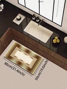 1pc Silica Gel Kitchen Floor Mat, Featuring Modern Minimalist Geometric Wave Pattern, Shallow Beige Lines Outlining Continuous S-Shaped Curves On White Background, Complemented By Fine Parallel Vertical Stripes, Presenting A Smooth Rhythmic Feel And Refreshing Elegant Visual Effect - Multicolor - View 12