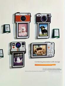 1 pieza Marco de fotos magnético de acrílico para refrigerador, estilo artístico y creativo, portafotos magnético para película instantánea - 1PC - Ver 2