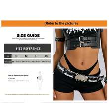 Unisex Retro American Style Flame Metal Buckle Leather Belt With Rivet Decoration - Multicolor - View 4