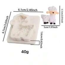 3D Sheep Silicone Mold, DIY Mini Lamb Resin, Clay, Plaster, Candle Decoration Accessory Mold - White - View 5