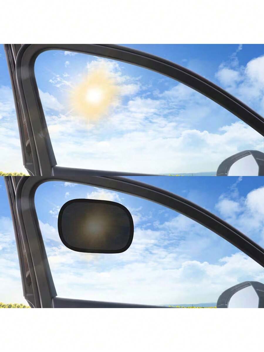 2pcs Summer Car Mini Sun Shade, Static Cling No Trace, Car Side Window Sun Visor - A - View 1