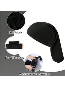 Braided Cap, Made Of High-Quality Silky Stretchy Fabric, Lightweight And Elastic, Wide Design Fully Covers, Protects Hair, Suitable For Active Lifestyle, Prevents Hair Breakage, Double Opening Men's Hair Cap / Double Opening / Single Opening Sleep Cap / Wig - Multicolor - View 5