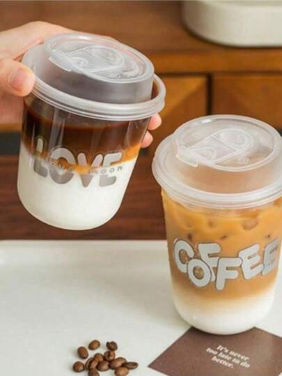 1/10/20个装 350毫升保温塑料杯，带盖防漏设计，适用于奶茶、咖啡、果汁等饮品。是外带饮品和在家自制饮品的理想之选。美观实用。