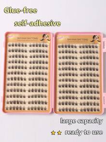 288pcs Eyelash Book, Self-Adhesive, Reusable, Segmented Eyelash Clusters, D-Curl Flirty, Natural & Lightweight Sunflower Lashes, 3-Second Application, Beginner-Friendly, Cartoon Style Lashes, Suitable For Natural Makeup Look - View 9