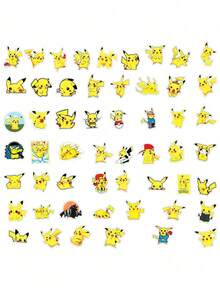 Pokemon Pikachu Stickers 50 Pieces - Waterproof Vinyl, Cute Cartoon Decals For Kids Laptop Water Bottle Scrapbooking - Multicolor - View 4