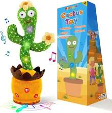 Musical Singing Dancing Cactus Toy For Toddlers, Mimicking Recording Repeating Plush With Adjustable Volume & 120 Songs, Interactive Tummy Time Baby Toy For All Kids - 音量可調的開花仙人掌 - 查看 10