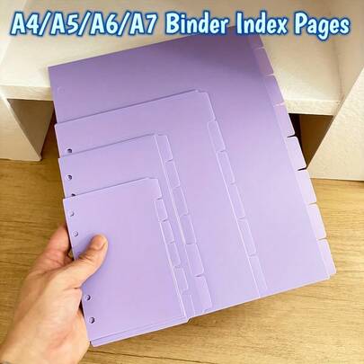 6pcs A5/A6 Ring Seperator Pages Binder For 6-Holes Ring Binders Notebooks PP Separator Pages Budget Book Accessory Journal Agenda Notebook Parts