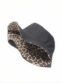 1pc Women's Reversible Leopard Print Bucket Hat - Suitable For Casual Everyday And Outdoor Use,Holiday,Travel - A - View 5