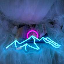 Berg Neon LED Lichtschild, Sonnenaufgang & Sonnenuntergang für Schlafzimmer, Wohnzimmer, Hotel, Wanddekoration Weihnachtsgeschenk - Sonnenaufgang und Sonnenuntergang - Übersicht 14
