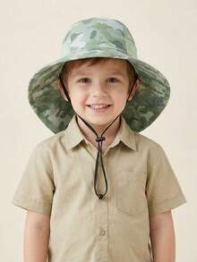 1-2岁/3-5岁/6-10岁儿童户外防晒帽，透气面罩遮阳帽，可拆卸渔夫帽，夏季保暖 - 1PC - 查看 13