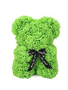 1 chú gấu bông hoa hồng 25cm, gấu bông hoa hồng dễ thương lãng mạn, món quà hoàn hảo cho sinh nhật, kỷ niệm, Ngày của Mẹ, được làm từ hoa hồng xốp nhân tạo. - Nhiều màu - Xem 16