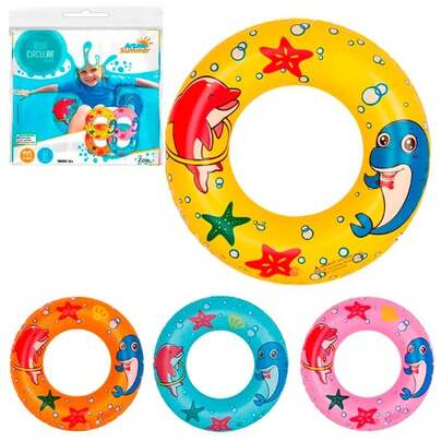 Boia Infantil Circular 43cm Peixes Cintura Redonda Inflável Cintura Praia Piscina
