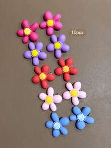 10pcs Colorful Flower Hair Clips, Sweet Style Hair Accessories Suitable For Daily Wear - Multicolor - View 2