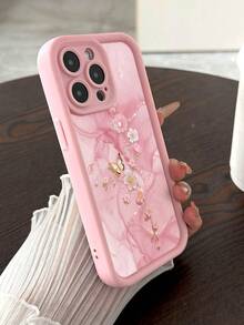 Ốp điện thoại mỏng, thời trang, họa tiết vân đá cẩm thạch, khóa cài hình bướm màu hồng, tương thích với iPhone 17/17 Pro/17 Pro Max, 16/15, 15 Pro Max, 13/14/11/12/14 Pro Max, XS/XR/X/8/7/8 Plus, phiên bản quốc tế, không phải phiên bản nội địa. - Nhiều màu - Xem 5