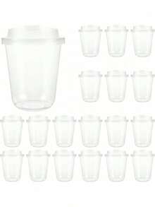 20 Count 16oz Disposable Thickened PET Coffee Cups, Heat-Resistant, Leak-Proof, Flip-To-Drink Design, The Preferred Choice For Coffee Enthusiasts - White - View 11