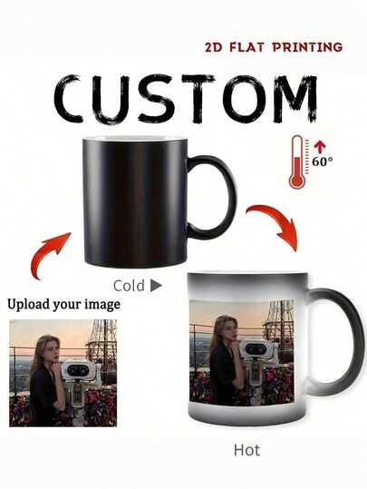 Caneca Personalizável com Mudança de Cor, Design Único para o Dia das Mães, Caneca de Café com Foto Personalizada, Sensível à Temperatura com Mudança de Cor, Caneca Comemorativa de Aniversário com Foto Personalizada, Presente de Inauguração da Casa, Presente do Dia das Mães, Presente de Aniversário, Presente de Formatura, Presente Personalizado e Único Ideal