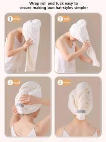 1 chiếc mũ trùm tóc dày dặn, thấm hút tốt, chất liệu lông cừu san hô, có dây chun, kiểu dáng tối giản, màu trơn, kích thước lớn, siêu thấm hút, phù hợp cho cả tóc dài và tóc ngắn, cần thiết cho việc tắm tại nhà, salon, khách sạn, thể thao, khăn lau tóc nhanh khô dành cho phụ nữ và bé gái. - Nhiều màu - Xem 11