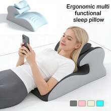 Premium Multi-Purpose Sleep Pillow, Ergonomic Reclining Wedge Cushion For Back Support & Bed Relaxing - Dark Grey - View 3