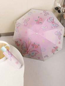 1 chiếc ô nhỏ gọn in hình bướm, ô che nắng gấp gọn chống tia UV dành cho nữ, thích hợp sử dụng ngoài trời, trong vườn, khi đi du lịch, mang theo dễ dàng, đi biển, mùa tốt nghiệp, lễ tốt nghiệp, quà tặng tốt nghiệp - Như hình ảnh - Xem 14