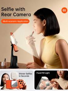 Luxury Premium Quality Selfie Live Stream 3-Color 4-Mode LED Selfie Ring Light With Mirror, Rechargeable Portable Fill Light Compatible With Iphone & Android, Suitable For Photography, Video Recording, Meetings, Vlogging, Makeup Mother's Day Spring - Magnetic Mirror Fill Light - View 4
