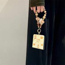 Heart-Shaped Puppy Leather Folding Phone Case With Chain, Suitable For Samsung Galaxy Z Flip3 5G/Galaxy Z Flip 4 5G/Galaxy Z Flip 5 5G/Galaxy Z Flip 6 5G/Galaxy Z Flip 7 5G, Cartoon Cute Folding Protective Cover - Multicolor - View 3