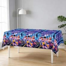 韩流动漫主题生日派对一次性桌布套装，可爱派对用品，适合儿童和女孩 - 彩色 - 查看 5