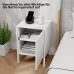 Steel Bedside Table, Multifunctional Side Table With Adjustable Shelf For Bedroom, Living Room, White, Available On Site - White - View 1