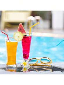 Reusable Straws For Party, Family Gathering, Outdoor Camping And Beach Dinner, Suitable For Beverages, Milk, Soda, Party, Whiskey, Wedding Celebration, Cocktail, Tea, Hot Chocolate, Cold And Hot Cups, Travel Mugs, Applicable For Halloween, Christmas, Valentine's Day Party, Valentine's Day Gift - Multicolor - View 7