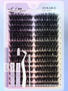 504PCS/252PCS 80D D-Curl Fluffy False Eyelashes, Lash Glue, Tweezers & Brush Included, 0.31-0.63inch Faux Mink Individual Lash Clusters, Reusable Soft Natural DIY Lash Extension Kit, Beginner Friendly Lash Clusters, Individual Eyelashes, Lashes, Fake Lashes, Perfect For Halloween, Christmas, Valentine's Day, Parties & Festival Glam Beauty - 黑色 - 查看 13