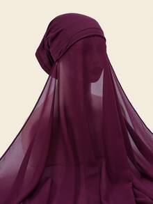 1pc Women Solid Color Muslim Headscarf, Tube Hat, Hijab Scarf - Multicolor - View 26