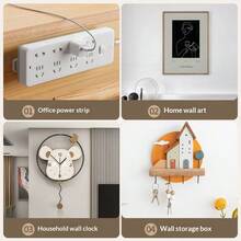 50个/包 免钉挂钩，免钉墙钩，粘性墙钩，防水防油，相框挂钩，适用于厨房、浴室、卧室 - 彩色 - 查看 4