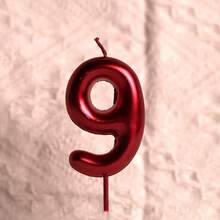 6 cm Bougie d'anniversaire numérique rouge haute, convient pour les célébrations de fêtes, la décoration de gâteaux, les cadeaux pour adultes, les anniversaires et autres événements festifs - Multicolore - Voir 8